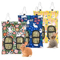 3 Pcs Rabbit Hay Feeder, 2-Hole Hanging Guinea Pig Hay Bags Washable Bunny Hay Bag for Rabbits, Chinchillas, Hamsters, Small Pets and Animals (11.8"×8.7") - color: Green,Yellow,Blue