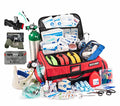 Scherber Fully-Stocked Premium First Responder Bag | HSA/FSA Approved | Large Pro EMT/EMS Trauma, Bleeding & Oxygen Medical Kit | CAT Tourniquet, HyFin Chest Seal & 250+ First Aid Supplies (Red) - color: Red