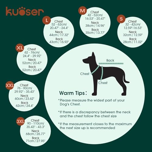 Kuoser Dog Winter Coat Waterproof Dog Snow Jacket, Warm Fleece Lined Pet Turtleneck Snowsuit Puppy Cold Weather Coats with Harness Hole, Adjustable Winter Vest for Medium Large Dogs, Pink, L - color: Pink, size: Large (Chest: 52 - 62CM / 20.47" - 24.4")