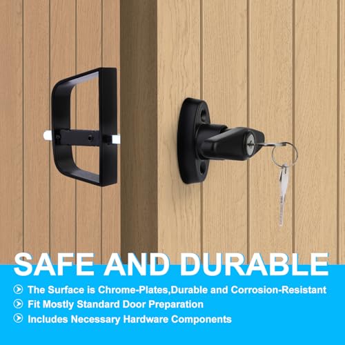 Shed Door Latch, Safe and Durable, Premium Shed Locks with 4 Keys, Widely Use, T-Handle Lock Kit for Storage Barn, Chicken Coops, Camper, Easy to Install, 4½" and 5½" Stem - size: 4-1/2 Inch Stem