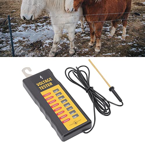 Electric Fence Voltage Tester, 8 Neon Lights Digital Electric Fence Tester Fault Voltage Meter 12KV PortableFence Fault Finder for Farms Livestock