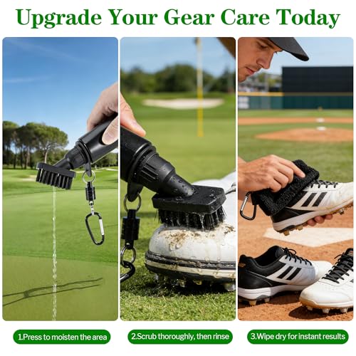 Belongtous Shoe & Boot Cleaner Brush, Portable Magnetic Water Spray Cleat Cleaning Brush, Stiff Nylon Bristles Detachable Kit for Soccer Cleats, Golf Shoes, Baseball Cleats & Hiking Boots