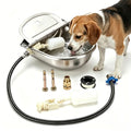 Automatic Animal Drinking Water Bowl, Stainless Steel Dog Water Bowl with 2 Float Valves, Livestock Automatic Water Bowl Dispenser with Drain Hole for Dogs, Cats, Chickens, Cattle, Horses
