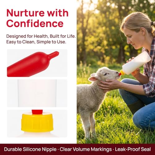 VOSAREA 1 Set Goat Feeding Bottles 400ml Plastic Lamb Milk Bottles Livestock Nursing for Farm Use
