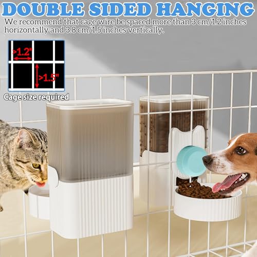kathson Rabbit Gravity Auto Feeder Set 35oz Hanging Automatic Food Water Dispenser Cage Automatic Feeder Set for Rabbit Chinchilla Guinea Pig Hedgehog Ferret Kitty Puppy (Blue) - color: Blue