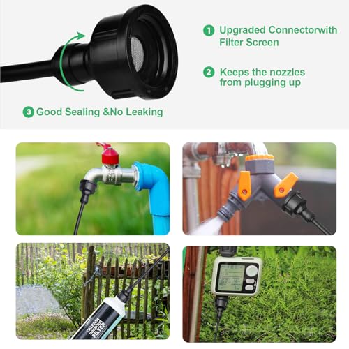 100FT Misters for Outside Patio, Outdoor Water Misting Cooling, Misting System, Backyard Mist Kit, for Garden, Fan, Gazebo, Greenhouse, Trampoline for Waterpark