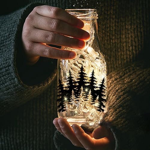 GLOBLELAND 18 Sheets Forest Animals Silhouette Transfer Stickers Decals Stickers Wolf Deer Bear Eagle Rub on Transfer for Mason Jars Furniture Vase Glass Decorations Art Crafts - style: Forest Animals