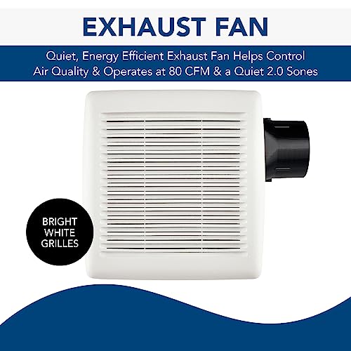 Broan-NuTone A80 Ventilation Fan with Roomside Installation, 80 CFM, 2.0 Sones White - style: 80 CFM