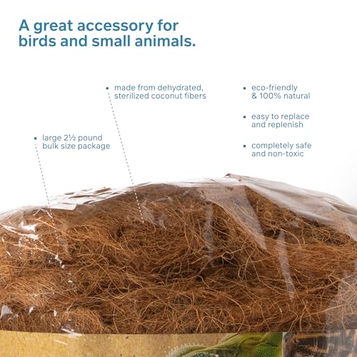 Prevue Pet Products Small Animal Coco Bed Fibers 2.5 lbs | 100% Natural Sterilized Coconut Fiber to Nest, Ideal for Bedding & Replenishing Toys