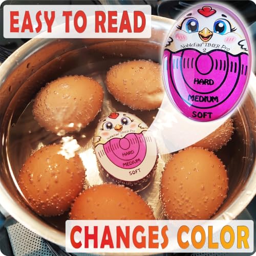 Nobleegg Egg Timer Pro2 Boiler Soft Medium Hard Boiled Eggs Changes Color Purple Certified - color: Purple