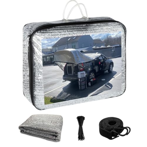 70% 10x20 FT Aluminet Shade Cloth for Car, RV and Camping | Reflective Silver Sun Shade Cover, Heat Protection, UV-Resistant, Breathable Sunshade Fabric for Patio, Dogs, Greenhouse - size: 10x20FT