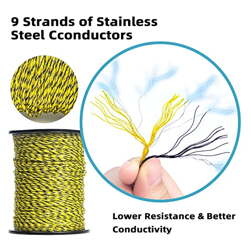 Upgraded Electric Fence Wire for Livestock | 9 Stainless Steel Strands, 1312 Feet 400 Meters, 1/8" Diameter