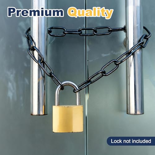 PATIKIL Gate Chain Lock, 34 in x 3mm Dia Alloy Steel Hanging Chain Lock with 2 Clasps for Stall Barn Fence Gate Hammock Swing Punching Sandbag Yoga Gym, Black