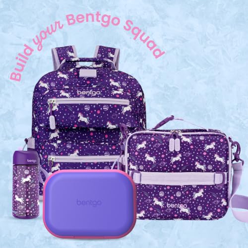 Bentgo Chill Kids 4-Compartment Bento Box Leakproof Lunch Box | Built-In Ice Pack, 3.3 Cup Capacity, BPA-Free, Microwave & Dishwasher Safe Tray, Ideal for Ages 3–7 (Electric Violet) - color: Electric Violet