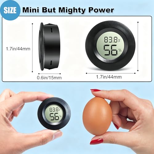 10 Pack Mini Digital Hygrometer Gauge Indoor Thermometer,Humidity Gauge LCD Monitor Temperature Outdoor Humidity Meter for Greenhouse Jars Incubators Guitar Case (10)