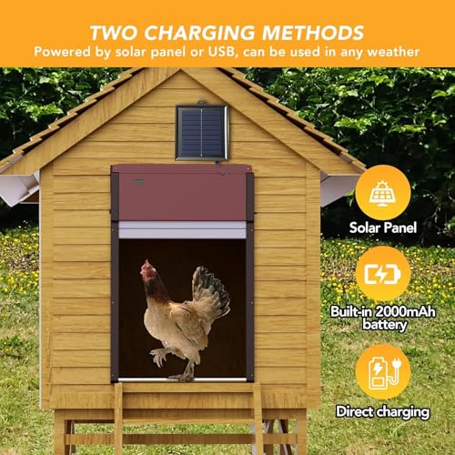 Chicken Coop Door Solar Panel, 2W 5V Solar Panel Battery Powered with Controller for Automatic Chicken Coop Door
