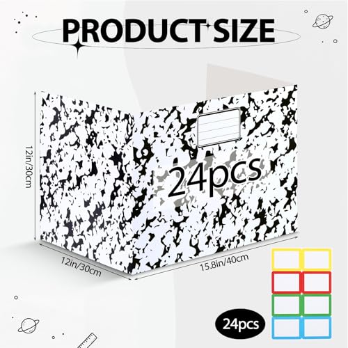 Sabary 24 Pack Desk Dividers for Students,Marble,White | Privacy Folders Testing Dividers with Labels, Standard School Privacy for Classroom Teacher Supplies - color: White, style: Marble