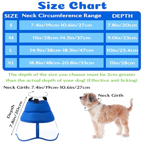 Soft Dog Cone Collar - Adjustable Recovery Padding Cone for Small Dogs After Surgery to Stop Licking, Breathable Lightweight Elizabethan Protective Neck Collar for Pet Cat Puppy (S) - size: S(Neck: 7.4"-10.6")