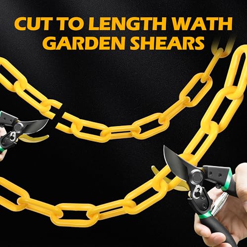 240 Feet Plastic Barrier Chain Yellow,1.5-Inch Link Diameter Safety Barrier Chain，Large Plastic Chain，6MM Plastic Barrier Chain，Plastic Chain Links - color: Yellow, size: 1-1/2 in-240feet