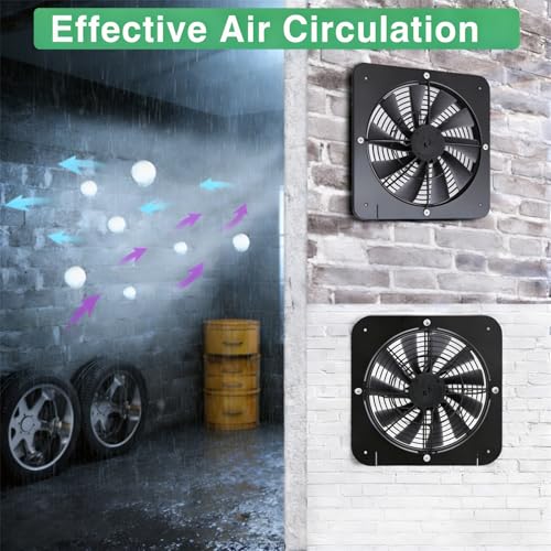 Pomya 100W Solar Fan Kits for Ventilation, 13.5 Inch Solar Powered Exhaust Fan with Monocrystalline Silicon Solar Panels for Greenhouse, Camping