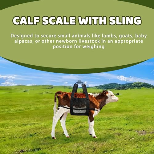 1PC Calf Sling for Weighing Animals 60LB Assist Hanging Weight Scale Newborn Livestock Sling with Straps for Baby Calf Lamb Alpaca Dog Alpacas