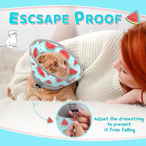 Cat Cone Collar Soft to Stop Licking, Adjustable, Foldable Lightweight Kitten Cones After Surgery Recovery for Cats & Kittens, Cat Cone Alternative, Easy Eating (Blue, S) - color: Blue, size: S