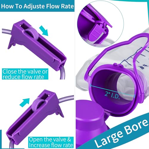 VWJ Enteral Delivery Gravity Bag Set, 1200ML Gravity Feeding Bag, Disposable Enteral Nutrition Bag, Large Bore - Health Care Aids