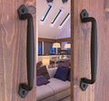 2-Pack 10 Inch Diamond Tapered Barn Door Handle - Black Cast Iron Pull for Sliding Doors, Gates, Sheds, Fences, Closets - Indoor Outdoor Farmhouse Hardware - size: 10" - 2 Pack, style: Diamond Tapered