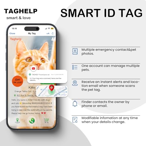 2 Pack QR Code Cat Collar for Lost Cat Recovery, Breakaway Reflective Collar with Bell & Instant Online ID, Adjustable 7.5-12.5 Inch for Peace of Mind (Black & Rose Red) - color: Reflective tape - Black & Rose Red
