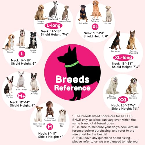 2-in-1 Inflatable Dog Donut Collar for Medium Dogs After Surgery | Soft Recovery Cone Collar, Rigid & Higher Shield for Pets, Stop Licking Wounds, Patented Protective Donut Cone PinkGrey - color: Hot Pink, size: M