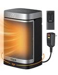 DREO Space Heater for Bathroom and Indoor, Safe and Quiet Portable Heater | ALCI Safety Plug, 41-95°F Digital Thermostat, Remote, 70°Oscillating, 12h Timer, 5 Modes, 1500W PTC Ceramic Heater