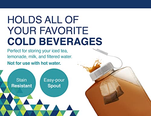 Arrow 2 Quart Jug for Cold Drinks - Clear View Plastic Refrigerator Bottle with Cap & Easy-Pour Spout - Graduated Markings - Ideal for Water, Iced Tea, Juice & Milk - BPA Free - Made in USA - size: 2 Quart (Pack of 1)