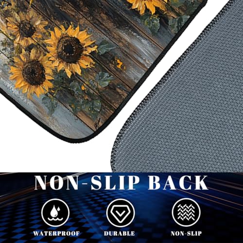Cow Car Floor Mats Sunflower Rustic Farmhouse Wood Barn Carpet Front Rear Carpets Mat Decorative Car Floor Carpets Non-Slip Auto Car Accessories Universal Fit for Car SUV Truck Van - color: Cow