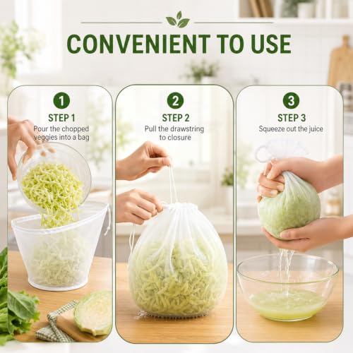 3Pcs Organic Cotton Cheesecloth Bags,Reusable Straining Bags for Nut Milk, Soy Milk, Dumpling Fillings, and More (Small * 1 + Medium * 1 + Large * 1)