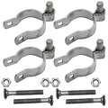 4pcs Chain Link Fence Gate Post Hinge for Outside Diameter Post/Pipe, Galvanized Chain Link Post Gate Hinge, Nut/Bolt Included (2-3/8 Inch)