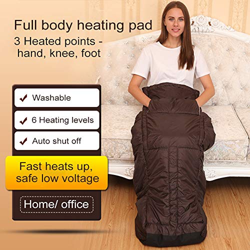 Woolala Heated Body Wrap, Large Electric Heating Pad | with 6 Adjustable Temperature Levels, Auto Shut Off Timer, Washable Warm Cover for Hands, Knees, Feet, Abdomen, Indoor Use