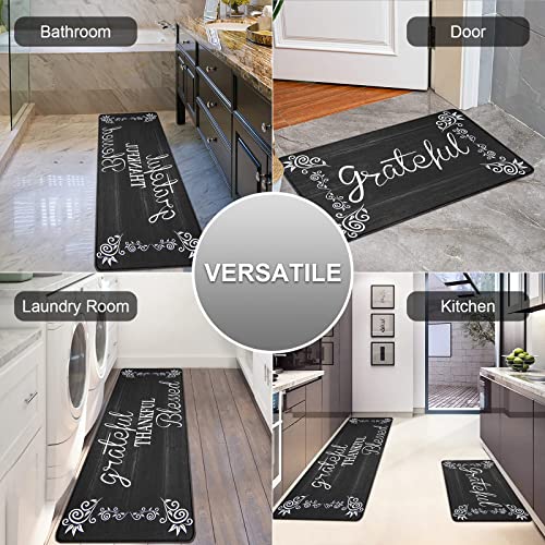 HEBE Anti Fatigue Kitchen Mat Set of 2 Non Slip Cushioned Kitchen Mats for Floor Waterproof Farmhouse Kitchen Rugs and Mats Set Comfort Standing Desk Mat Carpet for Sink,Office,Laundry | Non Slip Waterproof Kitchen Rug and Runner Set, Farmhouse PVC Foam C