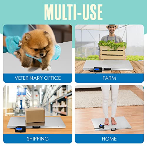 Dog Scale, Dog Scale for Large Breed, Pet, Shipping, 440 Lb, 41x21 Platform | Houseables Livestock, Pet Weight, Animal, Veterinary, Sheep, Goat, Pig, Packages, Weighing, Puppy, Vet, Heavy Duty, Digital