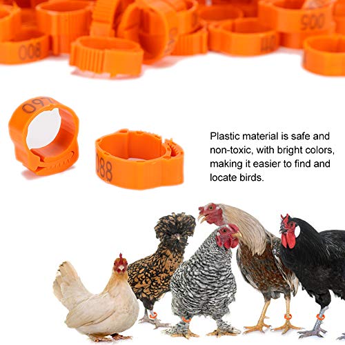 GLOGLOW Chicken Leg Rings 100PCS, 0.7-0.9 Inch Adjustable Poultry Identification Bands, Durable Plastic Foot for Chicken Ducks Geese