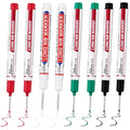 8 PCS Long Head Deep Hole Marker Pens,20mm Long Nib Marker, Longs Nose Markers, Waterproof Construction Markers Marking Tool,Permanent Markers Carpenter Ink marker Pens,Metal marking Pens03 - color: 8PCS-20MM-Red/White/Green/Black
