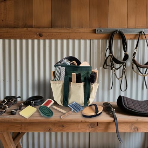 13-Piece Horse Grooming kit for Daily Care,Complete Horse Supplies Set with Wood Brushes, Tack Essentials, Curry Tools, and Practical Horse Accessories for Farm & Stable Use