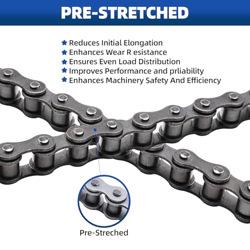 #41 Roller Chain 10 Feet for Electric Gate Openers with 4 Connecting Links, Carbon Steel Chains for Automatic Sliding Gate Opener Operator Garage Hanger Door Go Karts ATVs Dirt Bikes - size: 10 Feet