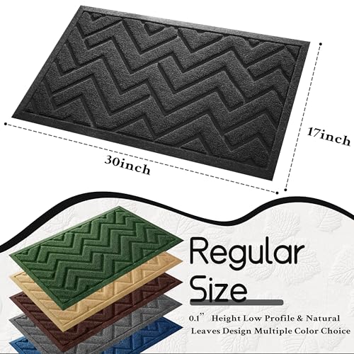 Black Geometry Outdoor Indoor Entrance Doormats, Absorbent Durable Heavy Duty Welcome Front Door Mat,Thick Natural Rubber Back,Easy Clean Entryway Mat 17x30 Inch, Low Profile - color: Black, size: 1'5" x 2'6" (Rectangular)