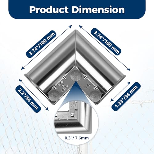 Aluminum Chain Link Fence Gate Corners for 1-3/8" x 1-3/8" OD Pipe, 90 Degree Gate Elbow Kit with Gloves, Bolts and Nuts, 8 Pack