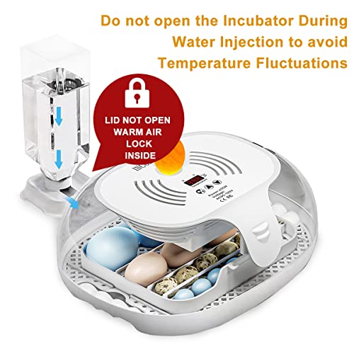 Egg Incubators, 16 Eggs Incubator for Hatching Eggs with Automatic Egg Turning & Temperature Control & Auto Water Adding for Farm Hatching Chicken Quail Ducks