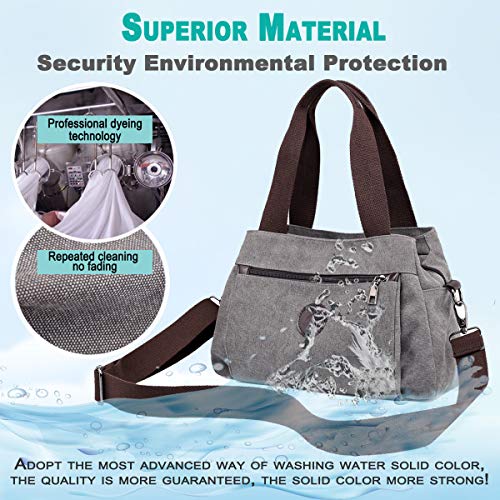 Hobo Handbags Canvas Crossbody Bags for Women | Multi Compartment, Triple Zip Pockets, Lightweight Medium Tote Sacthcel, for Travel Commute Going Out Everyday Use - color: Olive Drab - Medium