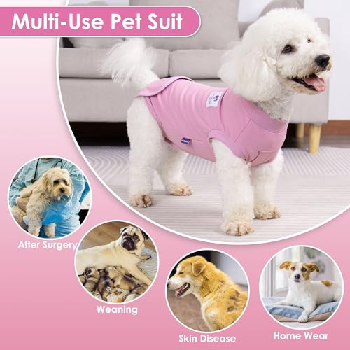 cyeollo 2pack Dog Surgery Recovery Suit Surgical Onesie for Female Dogs | After Spay & Neuter Body Suit, Prevents Licking, Cone Alternative, Protects Surgical Wounds, Easy Potty Access, 4-Way Stretch - color: 8# Pink & Purple (2Pack), size: X-Small (Back: