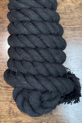 Basic Cotton Lead Rope w/Stud Chain - color: Black