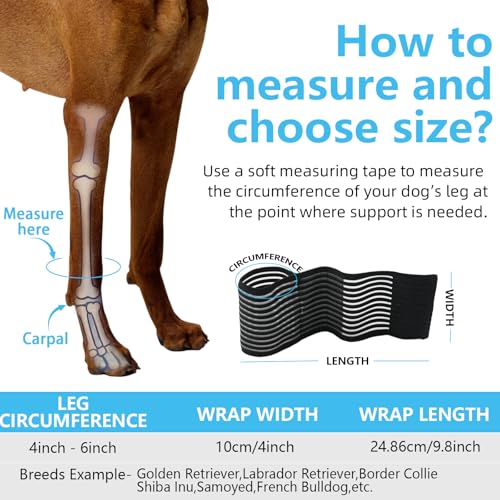 Dog Leg Brace – Front & Rear Leg Support with Compression Wrap for Canine Joint Stability - size: Medium-Upgrade