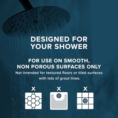 SlipX Solutions 21"x21" Mildew Resistant Non Slip Shower Stall Mat, Tan | Soft Durable Rubber Underfoot, Product Protection, 140 Power Grip Suction Cups, Center Drain Hole - color: Tan